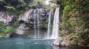 Cheonjiyeon Falls in Jeju Island