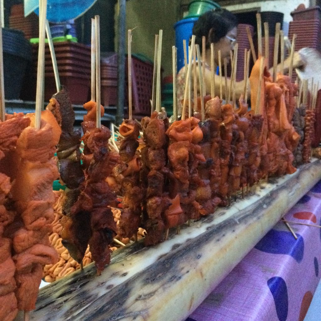 Isaw and barbecue being sold at the streets of El Nido