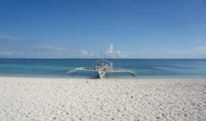 Passenger boat docked on Kalanggaman Island - Palompon, Leyte