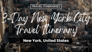 3-Day New York City, New York (U.S.A.) Travel Itinerary. Photo by Fernando Gonzalez.